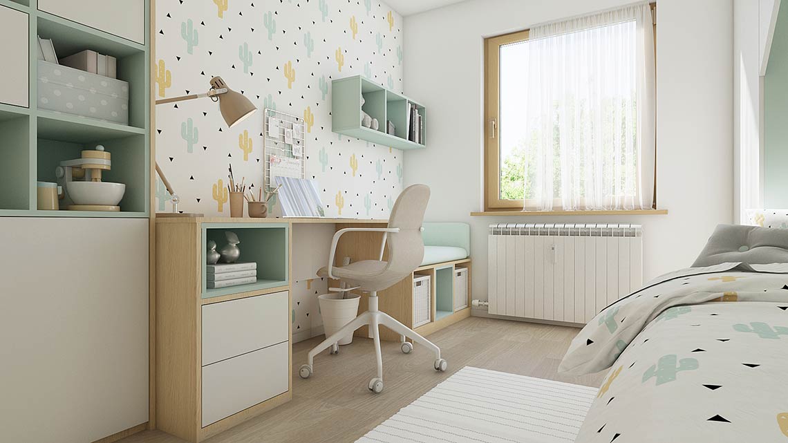 pisalna miza in regal